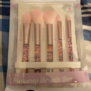 Makeup Brush Set - Pink Glitter Handle